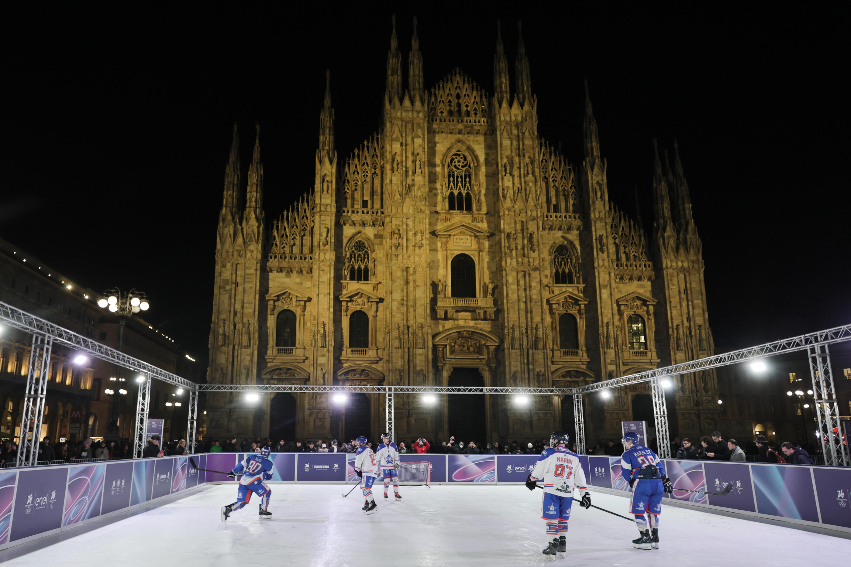 MILAN, ITALY - FEBRUARY 06: A general view of Milano Cortina 2026 Sport Village during Milano Cortina 2026 Winter Olympic Games - 1 Year To Go event on February 06, 2025 in Milan, Italy. (Photo by Vittorio Zunino Celotto/Getty Images)