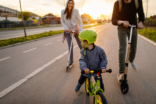 Active family on wheels