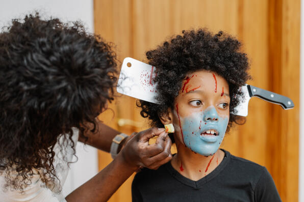 Child made up for Halloween