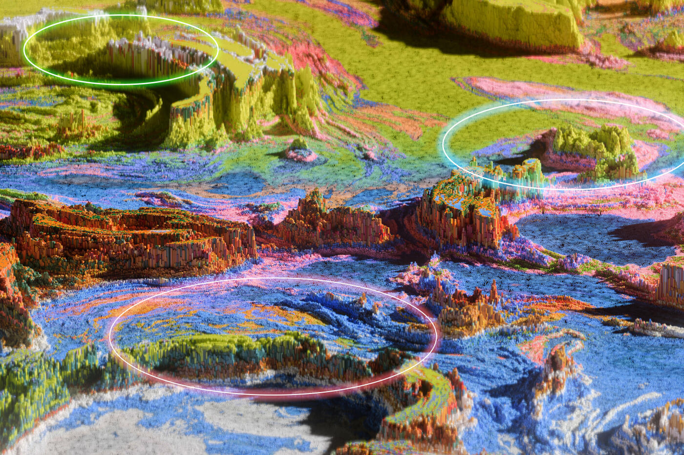 Digital generated image   multicolor cgi aerial landscape terrain fiber optic 5g wireless data wave lighting line for innovation and technology abstract background conceptual, futuristic abstract background