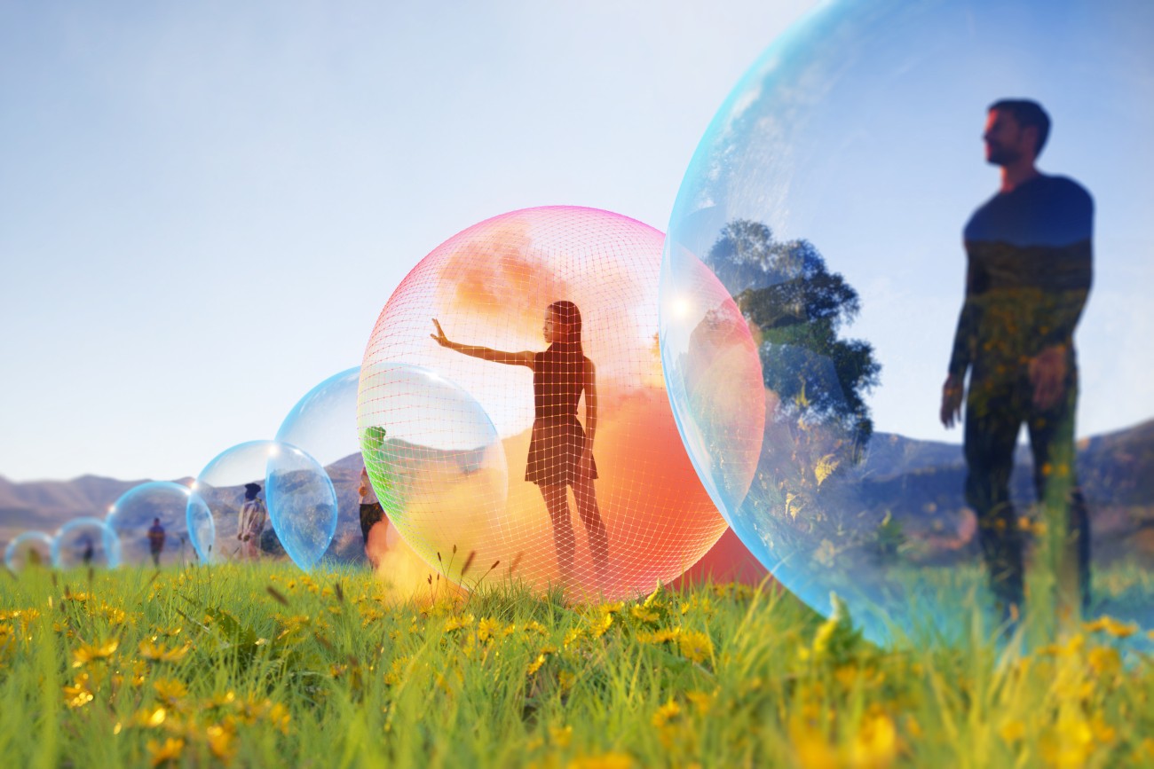 Inside bubble spheres