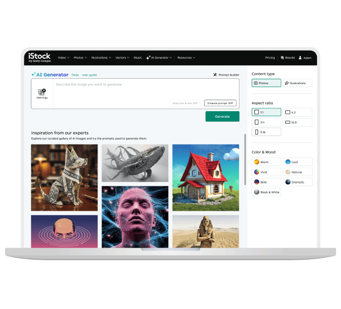 How to use the iStock AI image generator