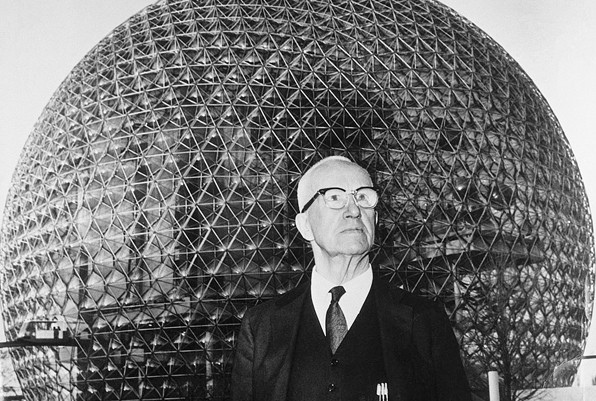 Buckminster Fuller in Front of Dome