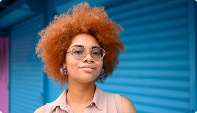 Portrait of a Beautiful Mixed Race Woman with Natural Hair in Wynwood Miami