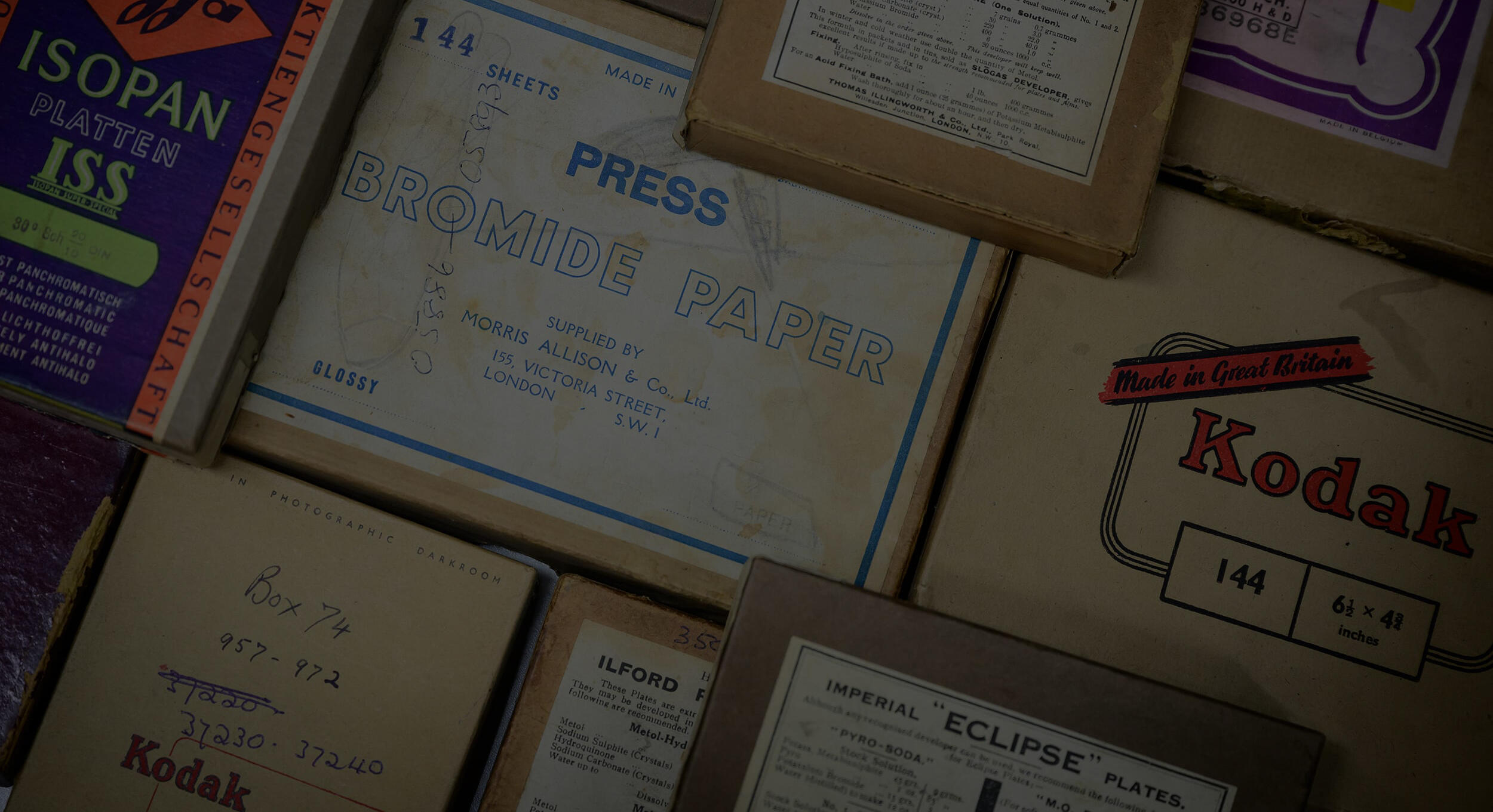 Glass Plate Boxes - Getty Images Hulton Archive