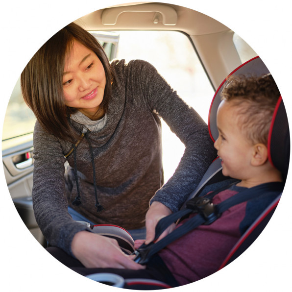 Woman with Child in Carseat
