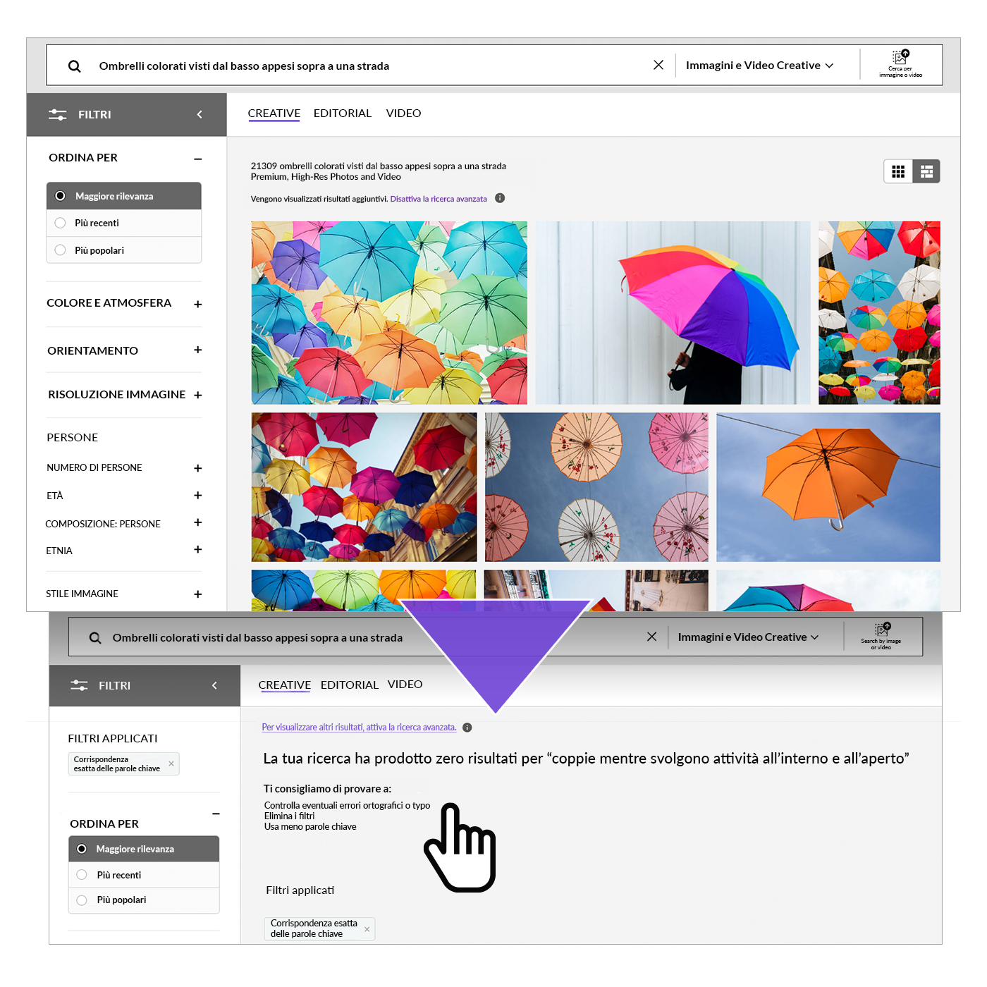 Esempio di ricerca avanzata