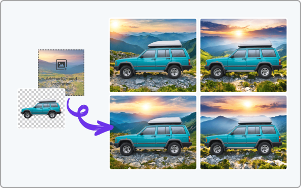 Create product photo backgrounds inspired by reference images