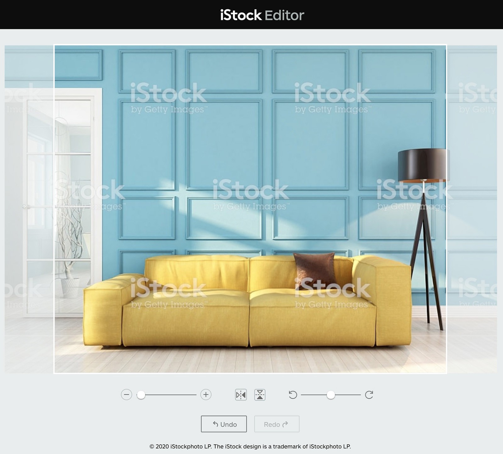 Ejemplo de iStock Editor