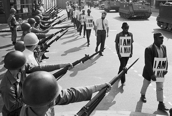 Soldiers at Civil Rights Protest