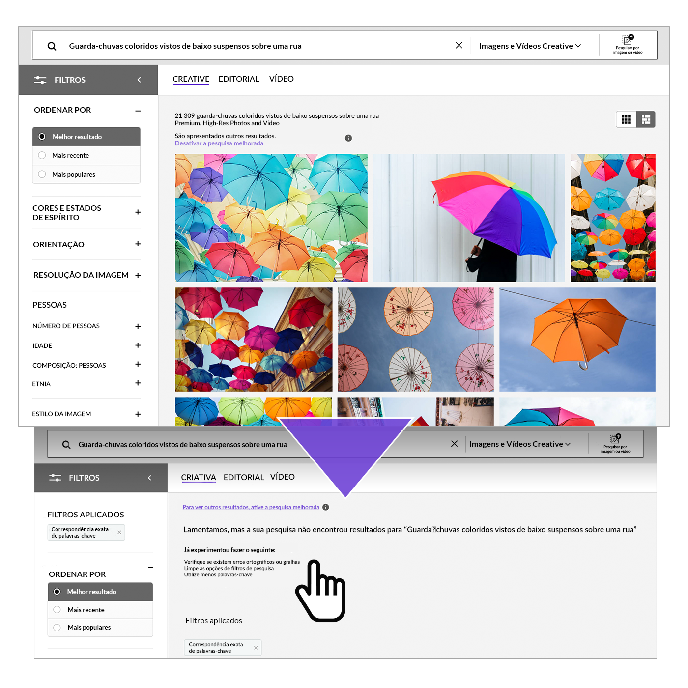 Exemplo de pesquisa melhorada